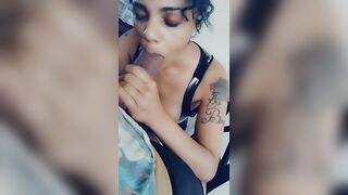 Deep throat midget ebony queen facial