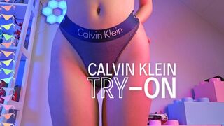 CALVIN KLEIN panties try-on redhead