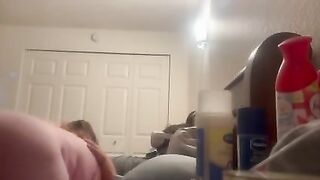 He watches Virtual reality porn while I suck and ride