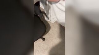 Hairy MILF Gets Quickie At Work During Zoom Call- Shhh- Fuck my pussy and fill me with cum!