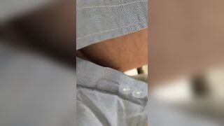 Pissing in the glass squatting