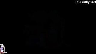 Old lady and young woman striptease and toy playing