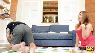 RIM4K. Innocent game turns into fucking with rimming scenes by sexy redhead