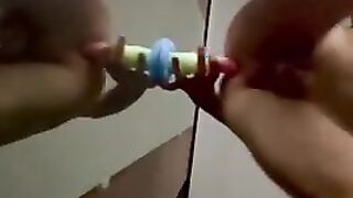 Chastity masturbating while mistress watches from bed!