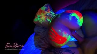 Neon Glow Hardcore – Wild Fluorescent Sex on the Bed with TheoRhena!