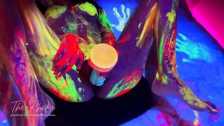 Neon Glow Hardcore – Wild Fluorescent Sex on the Bed with TheoRhena!
