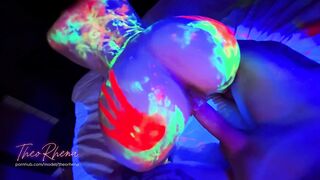 Neon Glow Hardcore – Wild Fluorescent Sex on the Bed with TheoRhena!