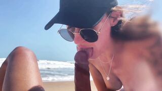 Super POV Blowjob From Beauty Girl in a Cap, Seashore, Naked Nude Beach, Blowjob Sex Toys