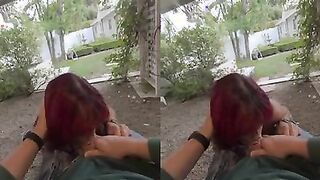 VR head in the garden