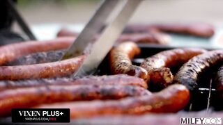 VIXENPLUS Bombshell MILF Brandi cheats on her husband while he listens