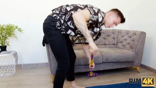 RIM4K. Hot Russian coeds decide to try threesome sex with the student