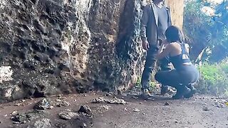 OUTDOOR BLOWJOB and FUCK | Trekking Gets Hot in the Cave