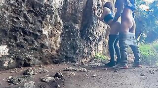 OUTDOOR BLOWJOB and FUCK | Trekking Gets Hot in the Cave