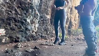 OUTDOOR BLOWJOB and FUCK | Trekking Gets Hot in the Cave