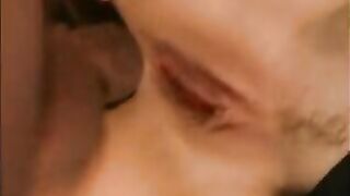 Slut in lingerie ass fucked and cumshot on tits by candlelight