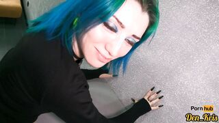 Cute blue haired student enjoys anal sex after school