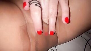 I wanted to fuck so badly that I tore my tights when I roughly jerked off my pussy