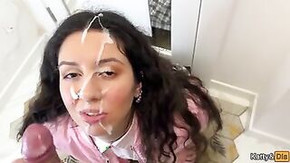 Подборка спермы на лицо и в рот