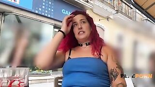 Eketra Red goes out on the street with a remote dildo. Public flashing around Seville!