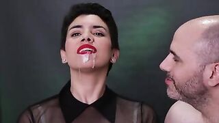 Cum dripping from mouth