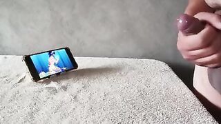 Masturbating with hentai