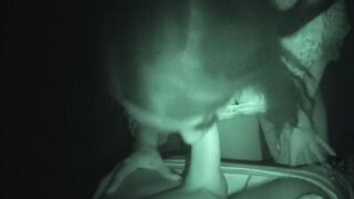 In the parking lot at night POV-BLOWJOB