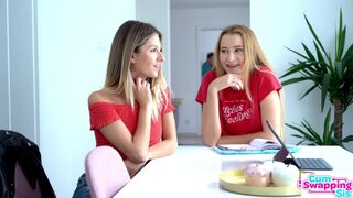 Hot Horny Blondes Ivi Rein & Rebecca Volpetti Seduce Stepbro to Join in for threesome