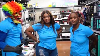 Gibby The Clown Siren Nudist Somali Rose and myself having fun at our favorite Walmart store