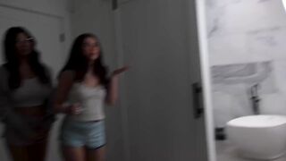 Petite step sister and her big titty bff wanted to make a sex tape - Jane Wilde and Cami Strella