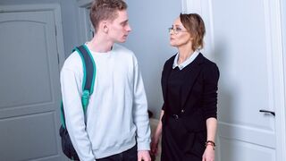 TUTOR4K Boy  watch how friend fucks his mom who works as tutor
