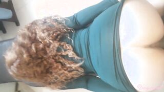 Curly Redhead PAWG in Teal Top Gets Her Tight Pussy Pounded Raw Doggystyle at the Hotel POV