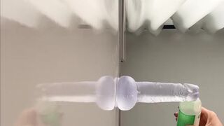 Hot Babe fucks all her Dildos