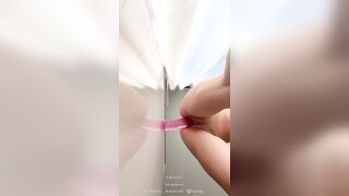 Hot Babe fucks all her Dildos
