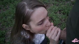 Gave a lot of sperm to a beautiful nymphomaniac in the forest (part 2)