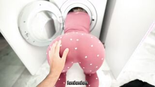 Big mistake on the stepmother's part that she got stuck inside the washing machine!