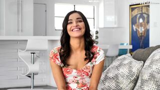 FIRST SCENE EVER! Petite 19 Year Old Latina Emily Willis Takes A Huge Cock