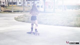 Real Teens - Lovely Teen Juniper Ren Knows How To Roller Skate And Ride Big Cocks