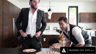 Big Ass Nympho Gets DOUBLE PENETRATION At Dinner Party!