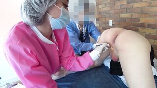 DAY6: TWO NURSES TEST A PATIENT'S NEW DICK with their big asses