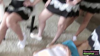 Teen lesbian sorority eat out and finger pussies in hd