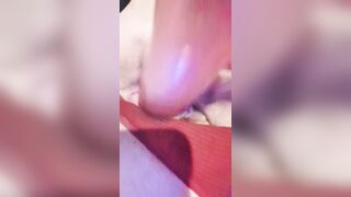 Coating my new dildo with my cum